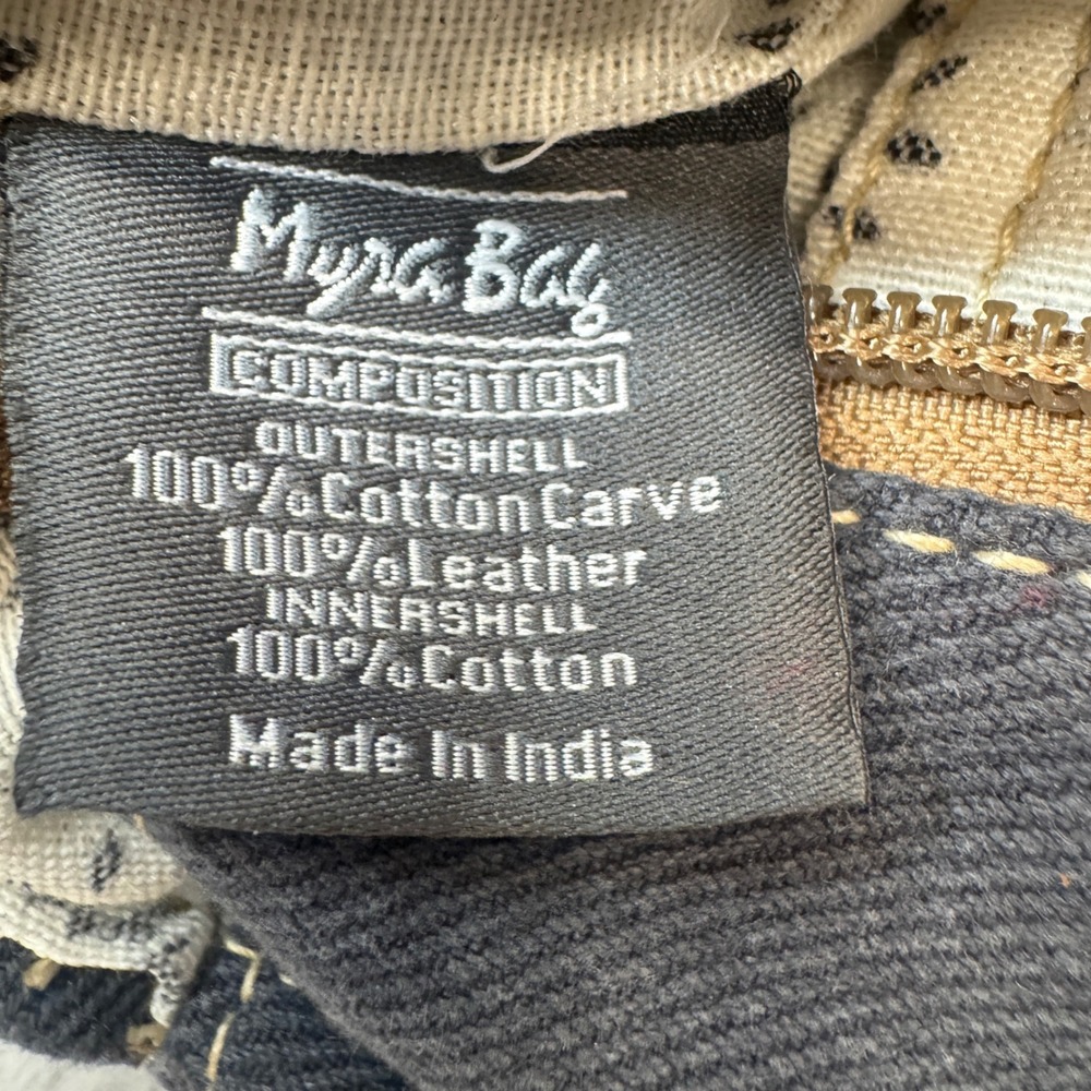 Myra‎ Bag Canvas Cowhide Rug Tapestry Crossbody Bag Teal Brown S-1250 - Picture 9 of 16